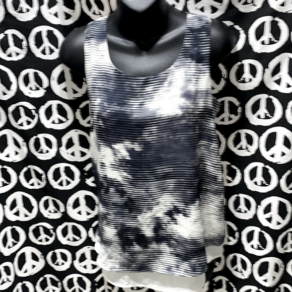 KENAR POLYESTER SCOOP NECKLINE BLUE/ BLACK/ GREY/WHITE TANK SZ S - Picture 1 of 11